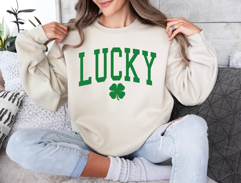 St. Patrick's Day Sweatshirt, Lucky Sweatshirt, St Patrick's Shirt, Oversized, Baggy